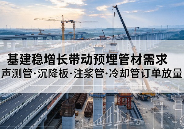 珙县基建稳增长带动预埋监测管材需求，声测管、沉降板、注浆管订单持续放量